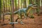 Realistic dinosaur model in the forest