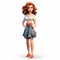 Realistic Disney Girl Figurine With Vibrant Colors And Cartoonish Style