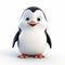 Realistic Disney Penguin Detailed 3d Pixar Character On White Background