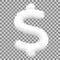 Realistic dollar sign shaped white cloud with transparency