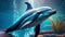 realistic dolphin in aquarium,generated with AI.