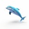 Realistic Dolphin In Pixar Style On White Background In 8k Uhd