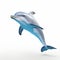 Realistic Dolphin In Pixar Style On White Background In 8k Uhd