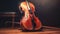 Realistic double bass on a blurred stage background, generative AI.