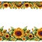 Realistic drawing of multicolor floral design with colorful ornamental golden sunflower ai generated