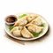 Realistic Dumplings Photo With Isolated White Background