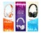 Realistic Earphones Vertical Banners