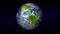 Realistic Earth globe focused on Americas