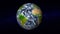 Realistic Earth globe focused on Atlantic Ocean