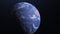 Realistic earth with night lights from space. Seamless footage of planet earth. High-quality 3D animation 4K