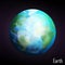 Realistic Earth planet Isolated on dark background. Vector