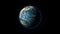 Realistic Earth rotating on a black background