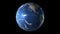Realistic Earth rotating on a black background. Seamlessly loopable animation