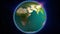 Realistic earth spinning with beautiful aura shinning on universe HD video. Loopable globe. Abstract world rotation  motion video.