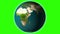 Realistic earth spinning with green screen HD video. Loopable globe.