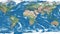 Realistic earth world map. Detailed world atlas animation. Zoom out of the america, europe, africa, asia, australia