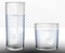 Realistic effervescent tablets in glass of water