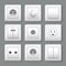 Realistic electric switches and sockets