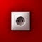 Realistic electric white socket on red wall