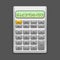 Realistic Electronic Grey Calculator. Vector