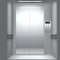 Realistic elevator cabin. Lift inside view. Metal close doors. 3D empty interior with buttons and electronic floor index