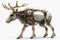 Realistic Elk Robot in Rococo Style with 3D Details and Cinematic Lighting