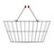 Realistic empty supermarket shopping metal basket with handles vector illustration isolated on white background