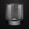 Realistic empty whiskey glass isolated on transparent background