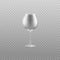 Realistic empty wine glass isolated on transparent background