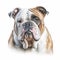 Realistic English Bulldog Portrait: Detailed And Colorful Charcoal Drawing