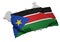 Realistic ensign covering the shape of South Sudan