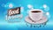 realistic espresso coffee in white cup hot americano drink lettering poster horizontal copy space