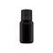 Realistic essential oil black glossy bottle. Mock up bottle cosmetic or medical vial, flask, flacon 3d illustration