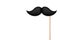 Realistic fake mustache on a stick. Vintage paper mustache isolated on white background. Vector illustration.