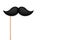 Realistic fake mustache on a stick. Vintage paper mustache isolated on white background. Vector illustration.