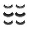 Realistic false eyelashes set from top view - long black strip fake lashes
