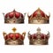 Realistic Fantasy Art: Red Royal Crowns With Gold Chains