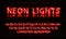 Realistic fashionable neon font