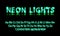 Realistic fashionable neon font