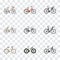 Realistic Fashionable, Old, Competition Bicycle And Other Vector Elements. Set Of Bicycle Realistic Symbols Also