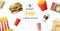 Realistic Fast Food Elements Concept