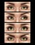 Realistic Female Eyes Expressions Set