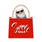 Realistic Ferret in Sunglasses sitting in the Gift Bag.