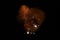 Realistic fiery bomb dark explosion with sparks and smoke