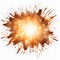 Realistic fiery explosion of dynamite with sparks on a white background