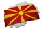 Realistic flag covering the shape of Macedonia (series)