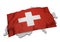 Realistic flag covering the shape of Switzerland (series)