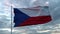 Realistic flag of Czech Republic waving in the wind against deep Dramatic Sky. 4K UHD 60 FPS Slow-Motion