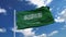 Realistic flag of Saudi Arabia waving in the wind against deep blue sky. Seamless looping with highly detailed fabric