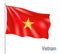 Realistic flag on white background. Vietnam. Vector illustration